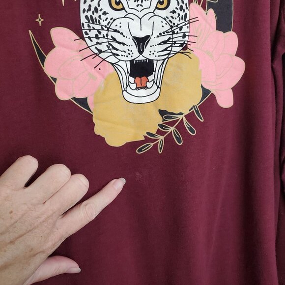 Torrid classic fit maroon long sleeve hooded tee - Picture 5 of 15